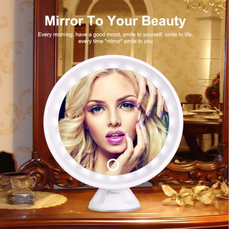 7X Maginifcation LED Makeup Mirror 360-degree Free Rotation Vanity USB Charge Cosmetic Mirror - intl