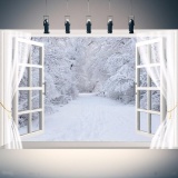 7x5ft Tuyết Mùa Đông Cửa Sổ Vincy Studio Chụp Ảnh Phông Nền Chụp Ảnh Nền