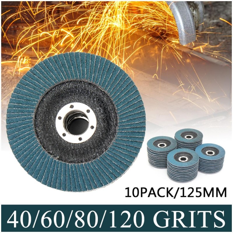 80 Grit 10x 5 Metal Sanding Flap Discs Zirconia Angle Grinder Wheels - intl