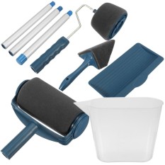 8pcs Paint Roller Pro Brush Handle Flocked Edger Wall Painting Runner Tool + Jug - intl