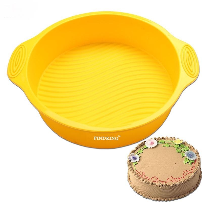 9 inch 28.5*24.5*6.2cm DlY Round Shape 3D Silicone Cake Mold Baking Tools Bakeware Maker Mold Tray Baking,Yellow - intl