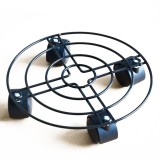 9.8~15.8'' Garden Plant Pot Round Wheels Mover Trolley Rolling Plate Metal Stand # 40cm - intl