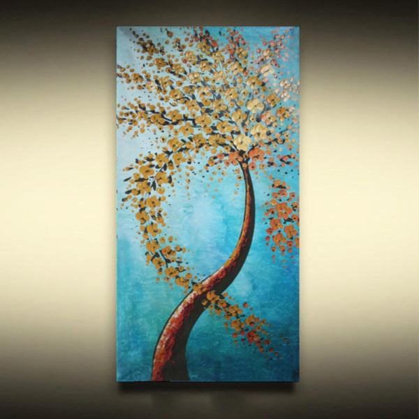 Abstract Wall Art Oil Painting Canvas Print Picture Tree Home Decor No Frame - intl