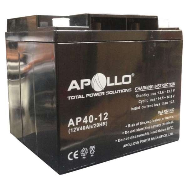 Ắc quy khô Apollo AP40-12 40Ah (Đen)