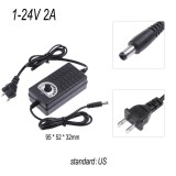AC to DC Adapter 1 - 24V 2A Adjustable Power Supply Motor Speed Controller ( Black )  - US  -  intl