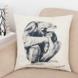 Animal Orangutan Printed Cotton Linen Pillowcase Waist Cushion Throw Pillow Cover Home Decor - intl