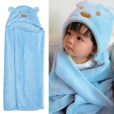 Baby Kid Hooded Bathrobe Bath Towel (Blue Bear) (Intl)