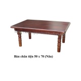 Bàn Trà Chân Tiện Gỗ Tự Nhiên 50 x 70 (Nâu)