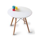 Bàn tròn Eiffel chân gỗ kích thước 60 cm (Trắng)