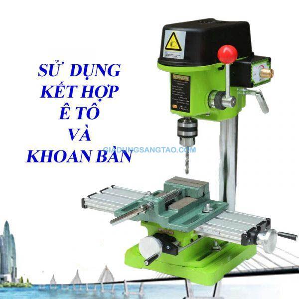Bàn trượt 2 chiều lắp khoan bàn + ê tô