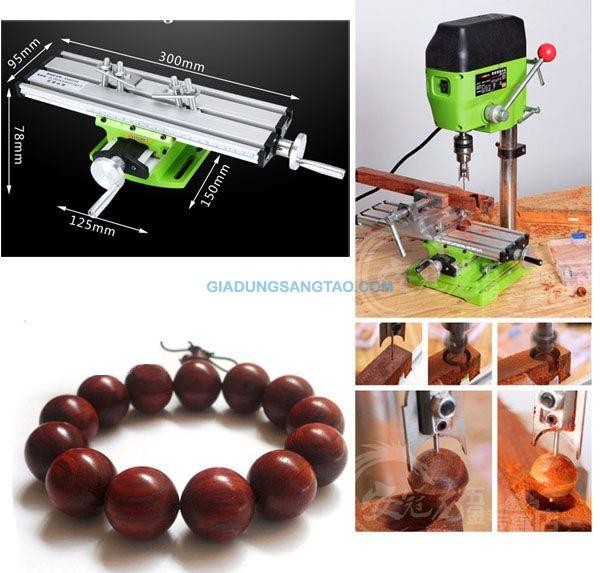 Bàn trượt 2 chiều lắp khoan bàn + ê tô