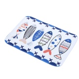 Bathroom Bedroom Mat Tea Table Bibulous Antiskid Fish(Blue) - intl