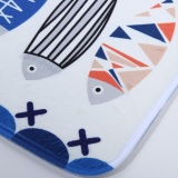 Bathroom Bedroom Mat Tea Table Bibulous Antiskid Fish(Blue) - intl