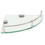 Bathroom Glass Triangular Wall Mount Corner Shelf Rack Storage Organizer Holder (25cm) - intl