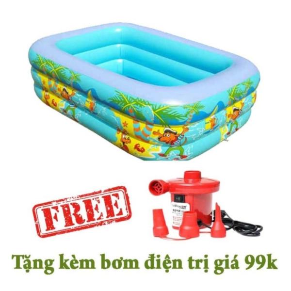 Bể bơi 3 tầng swimming pool 150x100x50 tặng kèm bơm hơi điện