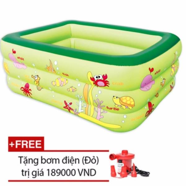 Bể Bơi Summer 3 Tầng Cho Bé vui chơi thỏa thích Loại 160cmx125cmx55cm + Tặng Bơm Điện