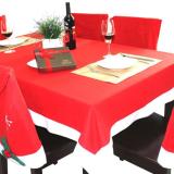 Bigskyie Christmas Red Rectangle Tablecloth Back Table Cover Home Dinner Decor