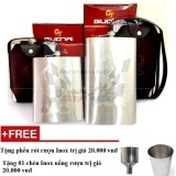 Bình đựng rượu cccp dập nổi inox cao cấp 1,5 lít (bạc)