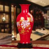 Bình hoa gốm sứ Cảnh Đức màu đỏ, dùng trang trí cho ngôi nhà của bạn, MS xzgh007-R-2
