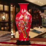 Bình hoa gốm sứ Cảnh Đức màu đỏ, dùng trang trí cho ngôi nhà của bạn, MS xzgh007-R-3