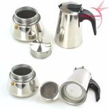 Bình pha cà phê Inox cao cấp phong cách Italy – BCP Bạc - 2 CUP