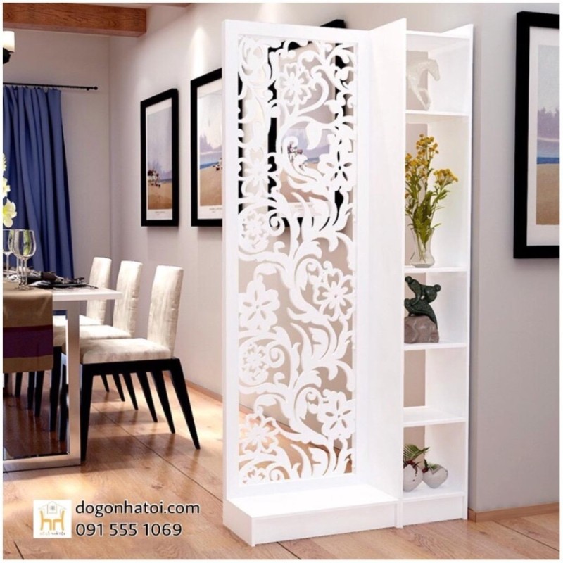 VÁCH NGĂN HOA CÚC LIỀN 1 KỆ - ĐỒ GỖ NHÀ TÔI