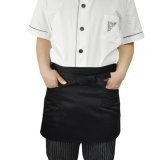 Black Bust Waiter Short Apron Kitchen Restaurant Flirty With Pocket - intl
