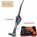 Black+Decker - CS1830B-B1 Máy hút bụi 18v dùng pin không dây + 4.8V Máy vặn vít dùng pin Black+Decker / Có hộp / KÈM phụ kiện kèm theo CS1830B-KC4815KA15