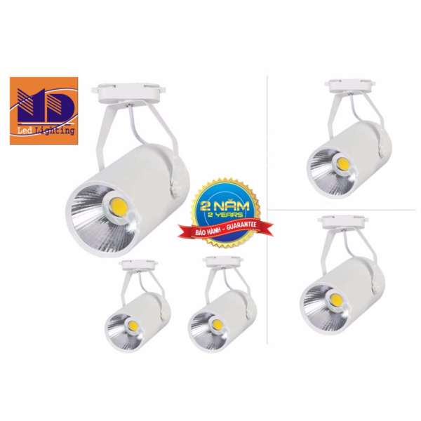 Bộ 05 bóng đèn rọi ray COB vỏ trắng ánh sáng vàng 7W - MD68