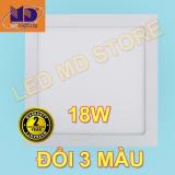 Bộ 05 đèn led âm trần 18W vuông ánh sáng đổi màu Φ200 - MD06