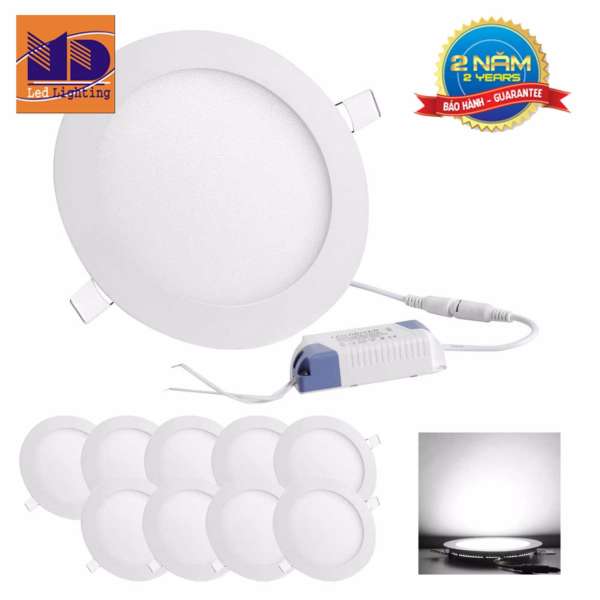 Bộ 10 bóng đèn LED âm trần tròn siêu mỏng ASV (6W-Φ100) MD01