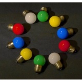 Bộ 10 Bóng đèn tròn trang trí các màu LED 1W - Bóng chanh, 5 màu tùy chọn: Trắng, Vàng, Đỏ, Xanh dương, Xanh lá