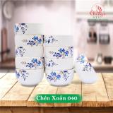 Bộ chén khum sứ hoa mai 040/ NTVChengs