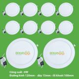 Bộ 10 đèn led âm trần tròn 6w ánh sáng trắng