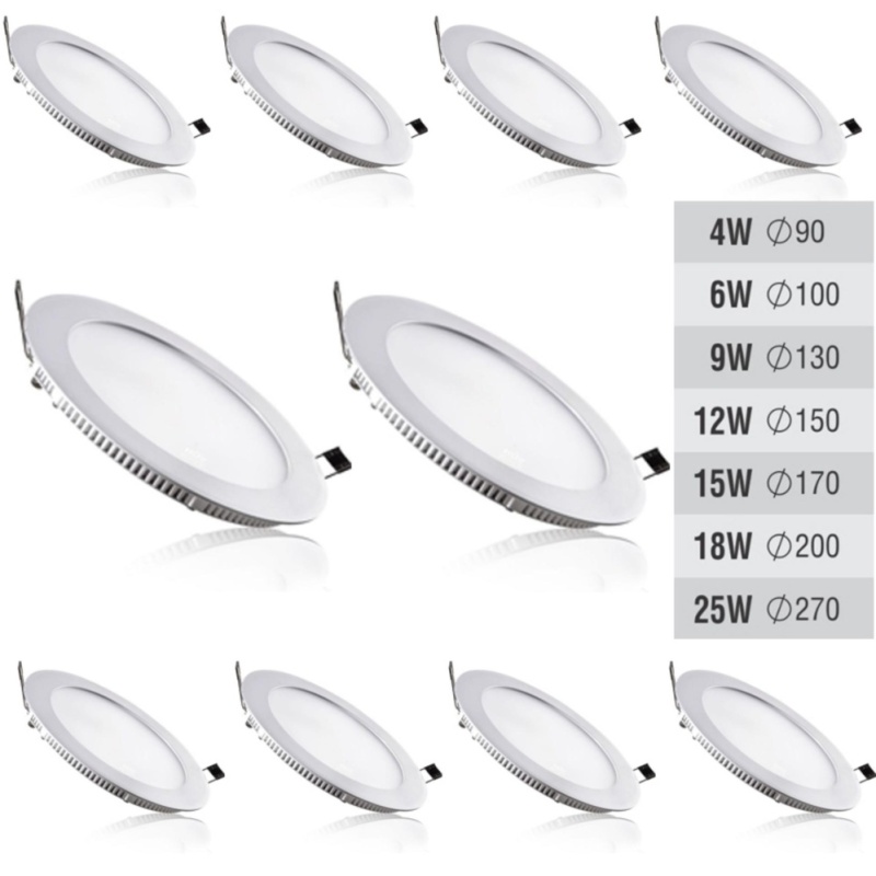 Bộ 10 Đèn Led Panel Light âm trần tròn 12W