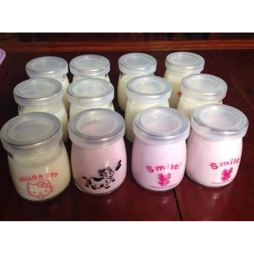 Bộ 12 hũ làm sữa chua bằng thủy tinh