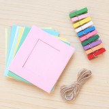 Bộ 10 khung ảnh kèm dây cói và kẹp gỗ xinh xắn kiểu Hàn Quốc