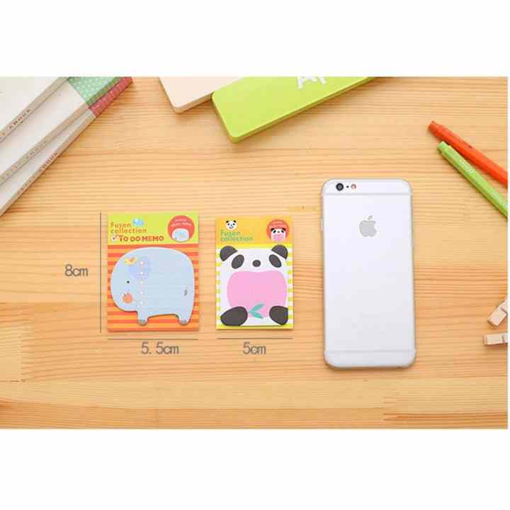 Bộ 10 tệp giấy nhớ, giấy note hình thú ngộ nghĩnh + Tặng kèm thẻ tích điểm Verygood