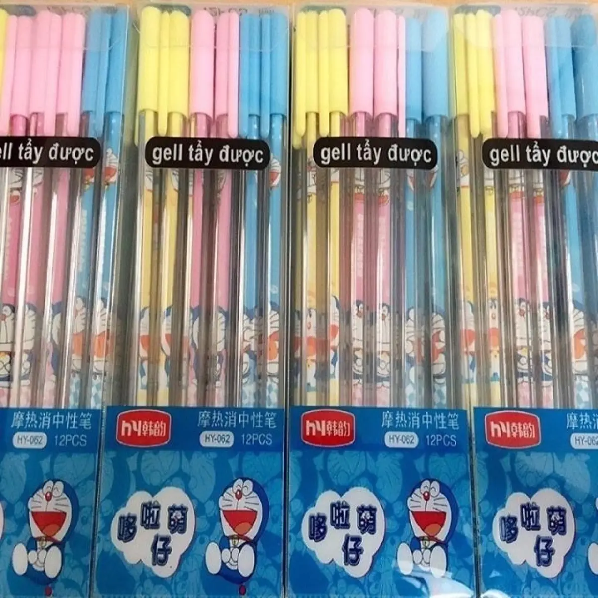 Bộ 12 cây bút bi xóa được thần kỳ Đô-rê-mon (Mực màu xanh)