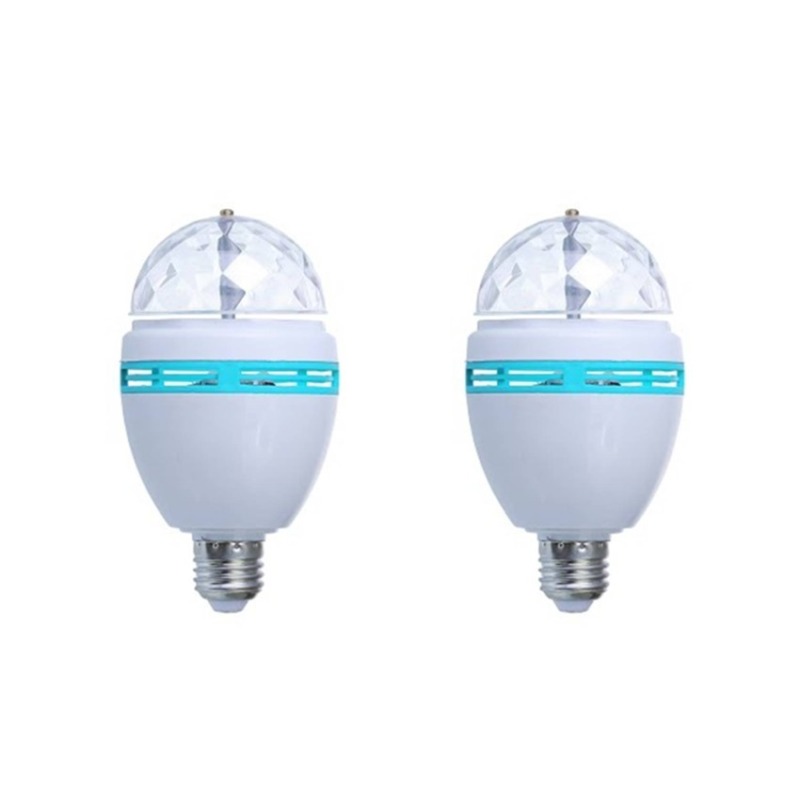 Bộ 2 bóng đèn búp xoay đa màu sắc LED (Trắng)