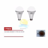 Bộ 2 Bóng đèn Led Bulb cảm ứng cơ thể thông minh 12W tự động tắt mở(Trắng + Đui đèn)