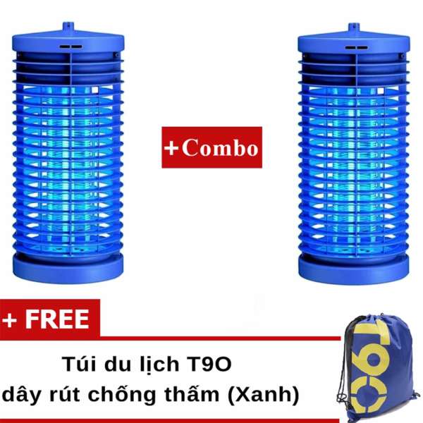 Bộ 2 đèn diệt côn trùng DS-D6 (Xanh) + Tặng 1 túi du lịch EVA chống thấm