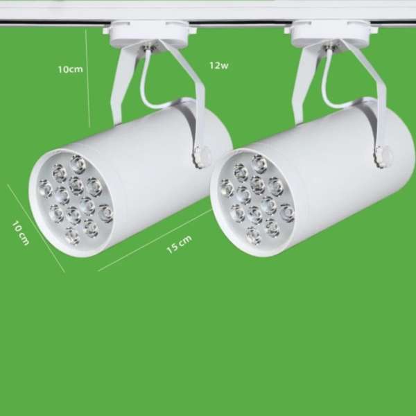 Bộ 2 đèn led rọi thanh ray 12w vỏ trắng ánh sáng trắng