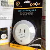 Bộ 2 Đèn Ngủ Cảm Ứng Kiêm Sạc USB 2.1A DoBo