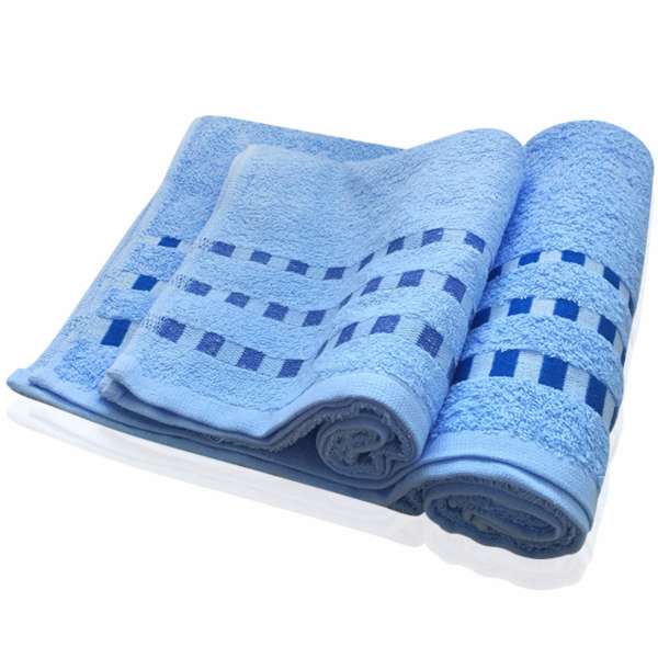 Bộ 2 khăn tắm 70cm, 100cm 100% cotton bông mịn (Xanh da trời)