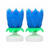 Bộ 2 nến nở hoa và phát nhạc V.2 (Xanh dương)