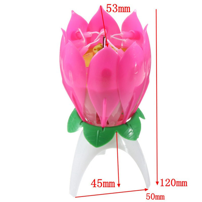 Bộ 2 Nến sinh nhật nở hoa và phát nhạc (Hồng)