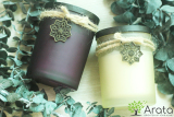 Bộ 2 nến thơm Arata: hương Vanilla ngọt ngào + hương Lavender dịu dàng