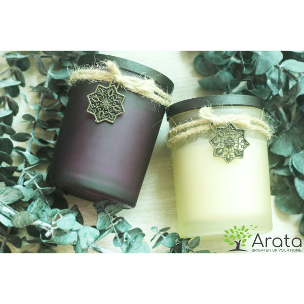 Bộ 2 nến thơm Arata: hương Vanilla ngọt ngào + hương Lavender dịu dàng