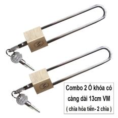 Bộ 2 Ổ khóa thân 4cm càng dài 13cm Vương Miện